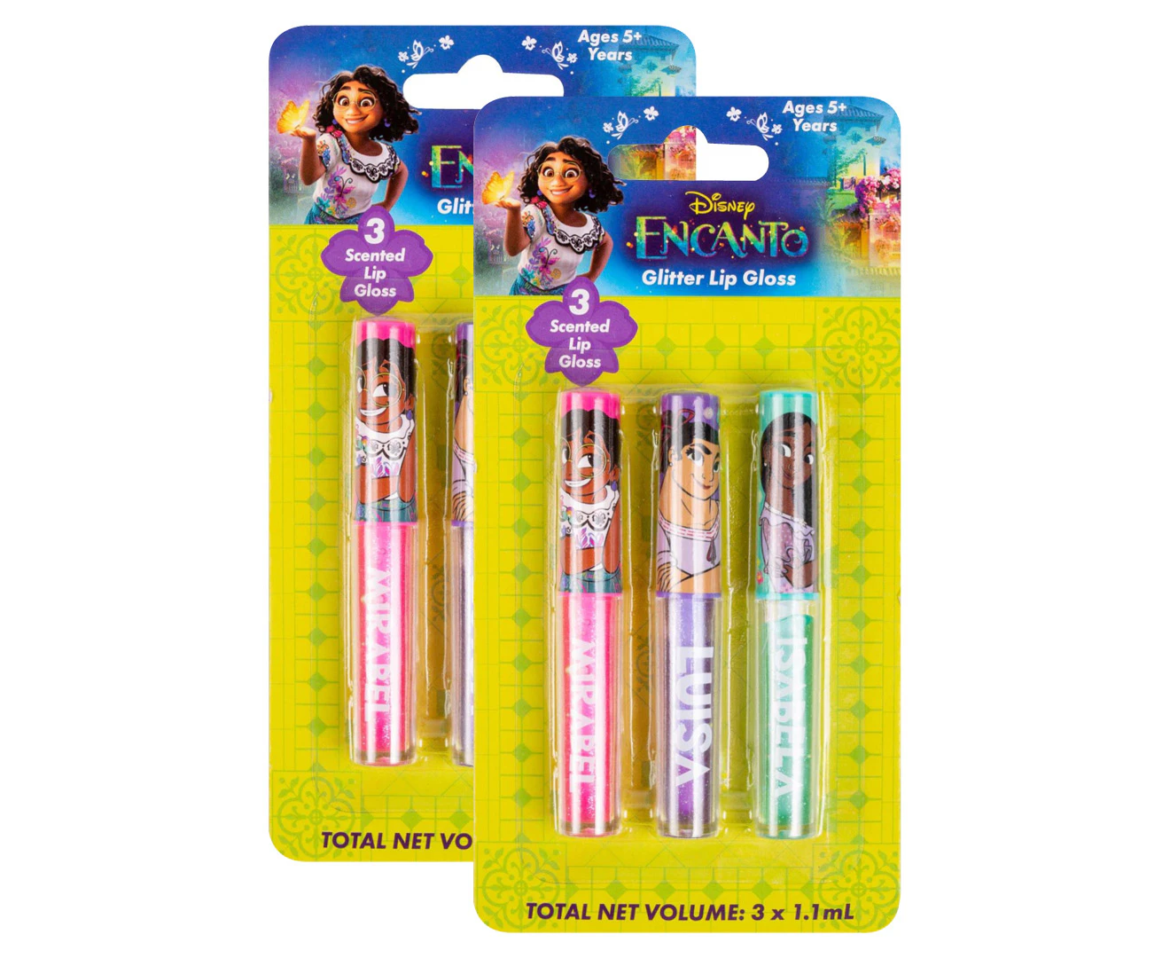 2 x 3pk Disney Encanto Glitter Lip Gloss