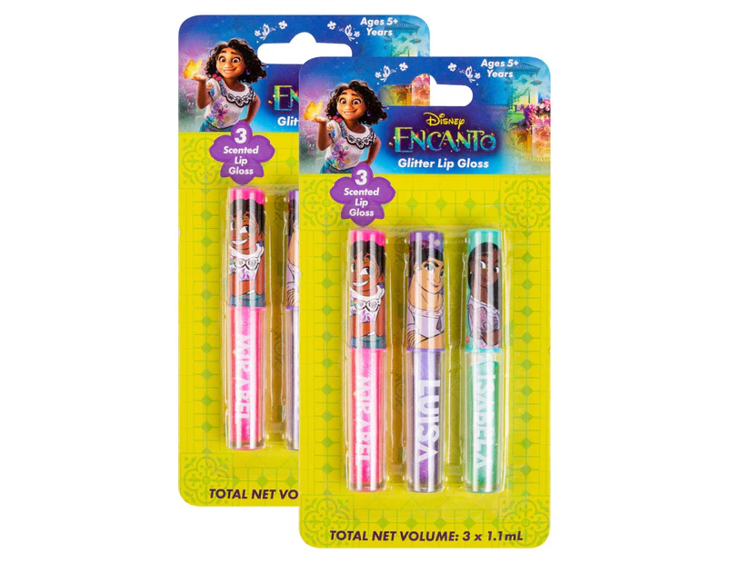 2 x 3pk Disney Encanto Glitter Lip Gloss