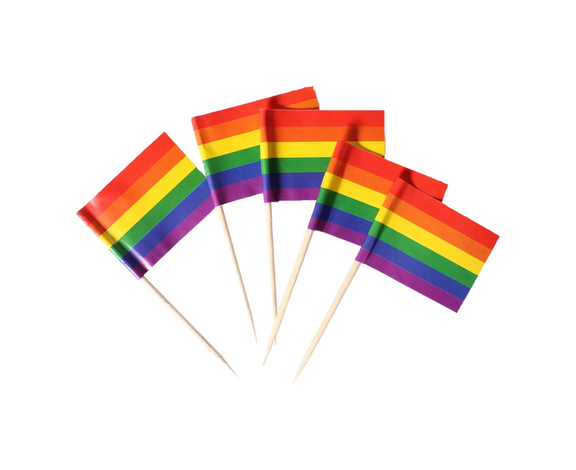 500-Pack Rainbow Flag Toothpicks Tooth Pick Gay Pride LGBTQ+ Cocktail Cupcakes Party Fun