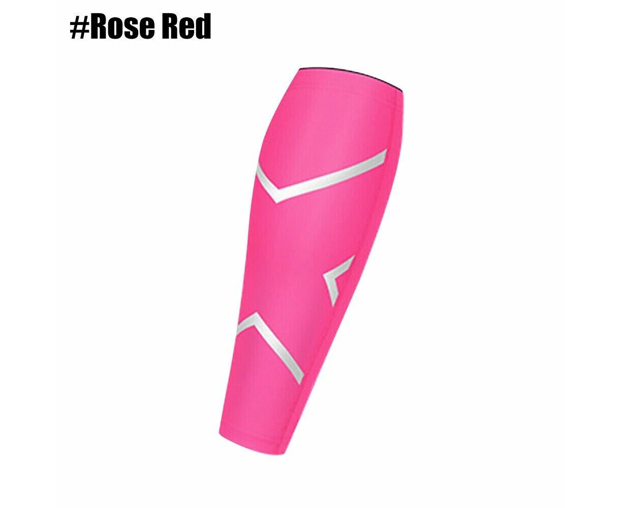 2PCS Compression Calf Sleeve Leg Brace Support Pain Relief Gym Running Pink XL