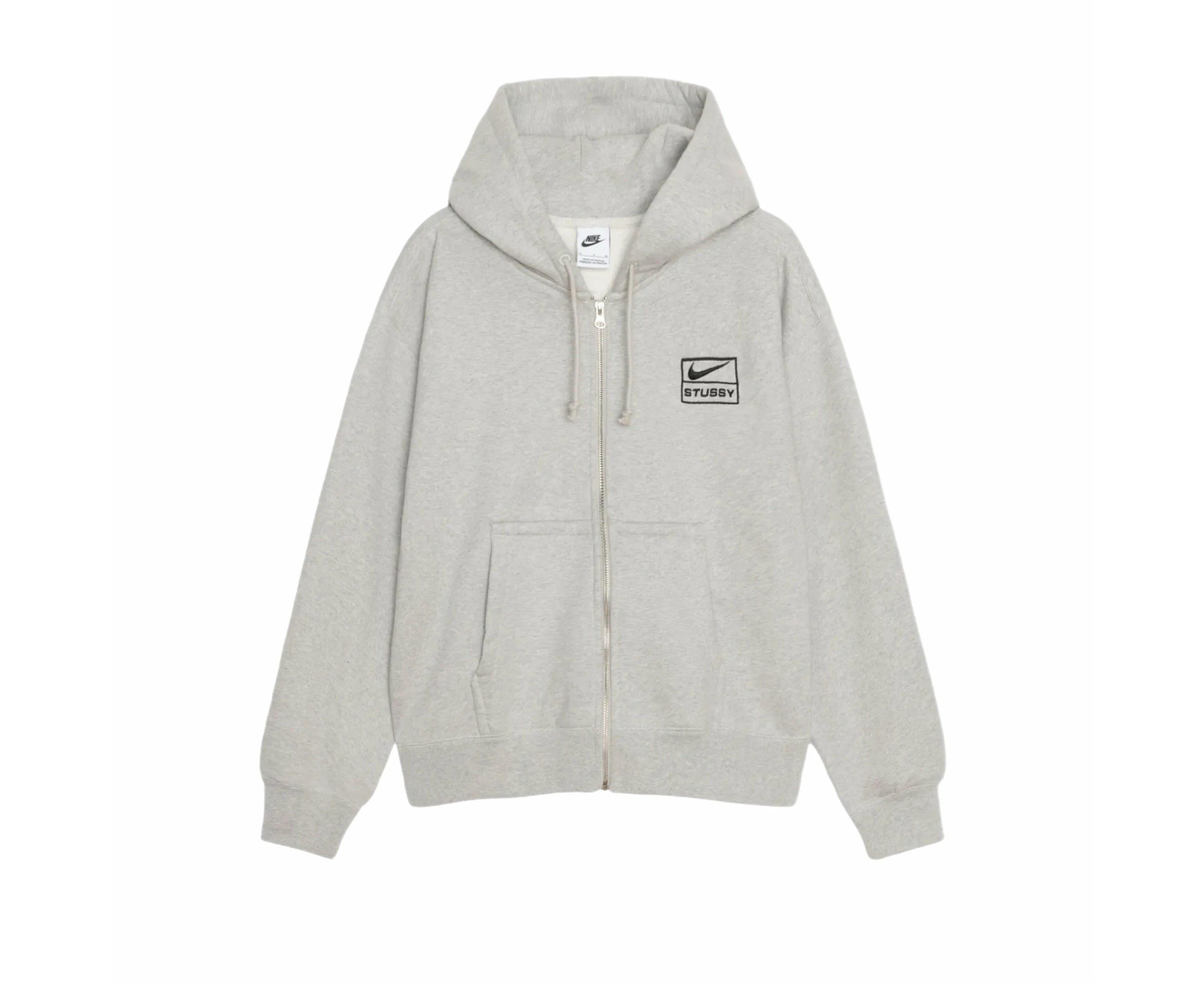 Stussy x Nike Fleece Zip Hoodie - Grey Heather