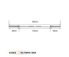 Costway 2.2M Olympic Weight Bar Solid Iron Weighted Workout Bar Home Gym Silver