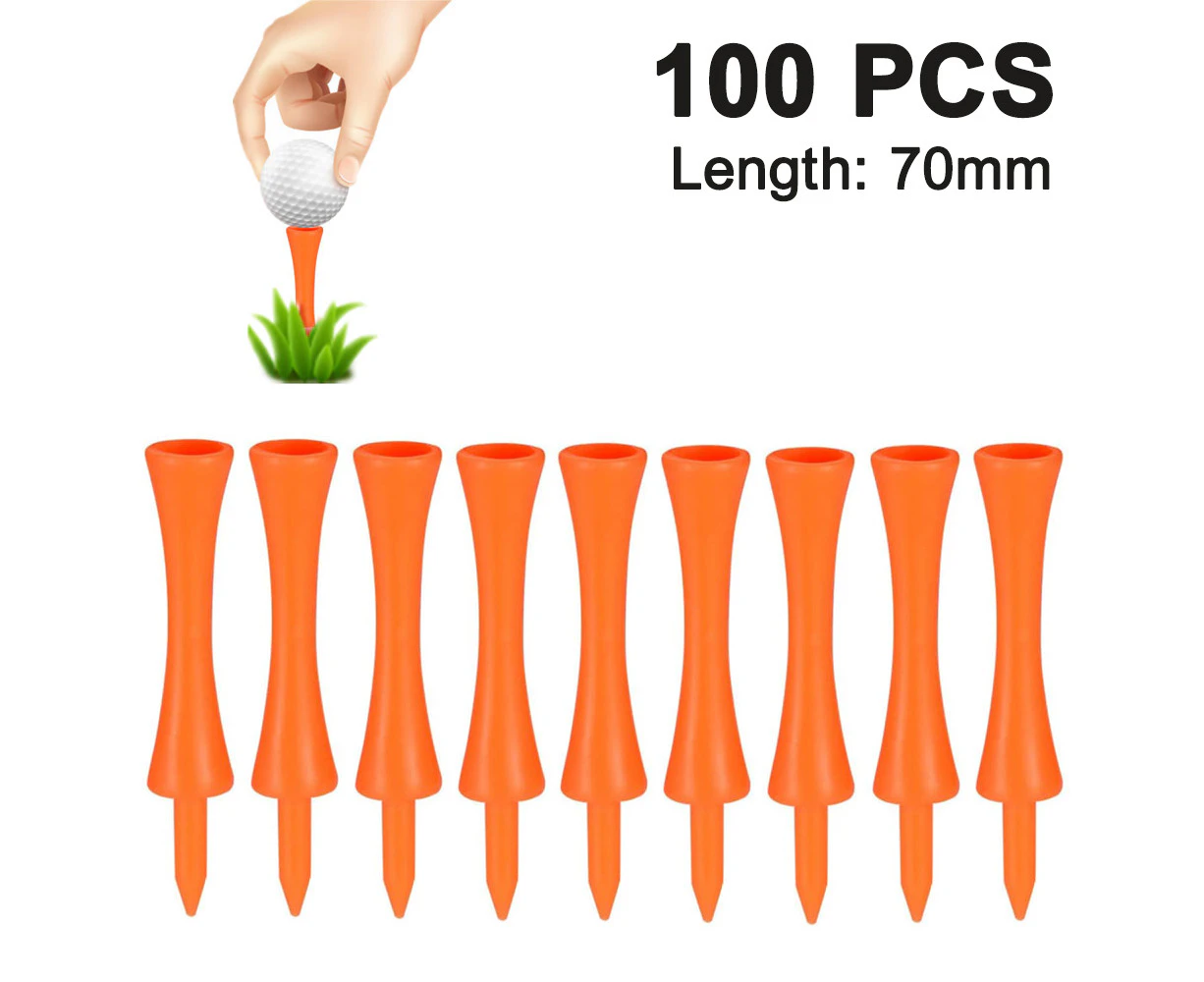 100pcs 70mm Golf tack，Plastic material orangeGolf Clubs 100 70 mm. - Orange