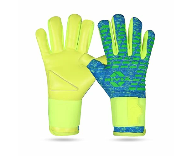 Nivia Latex Ashtang Goalkeeper Hand Gloves SkyBlue/F.Green M  for Men & Women for Football Soccer goalkeeping