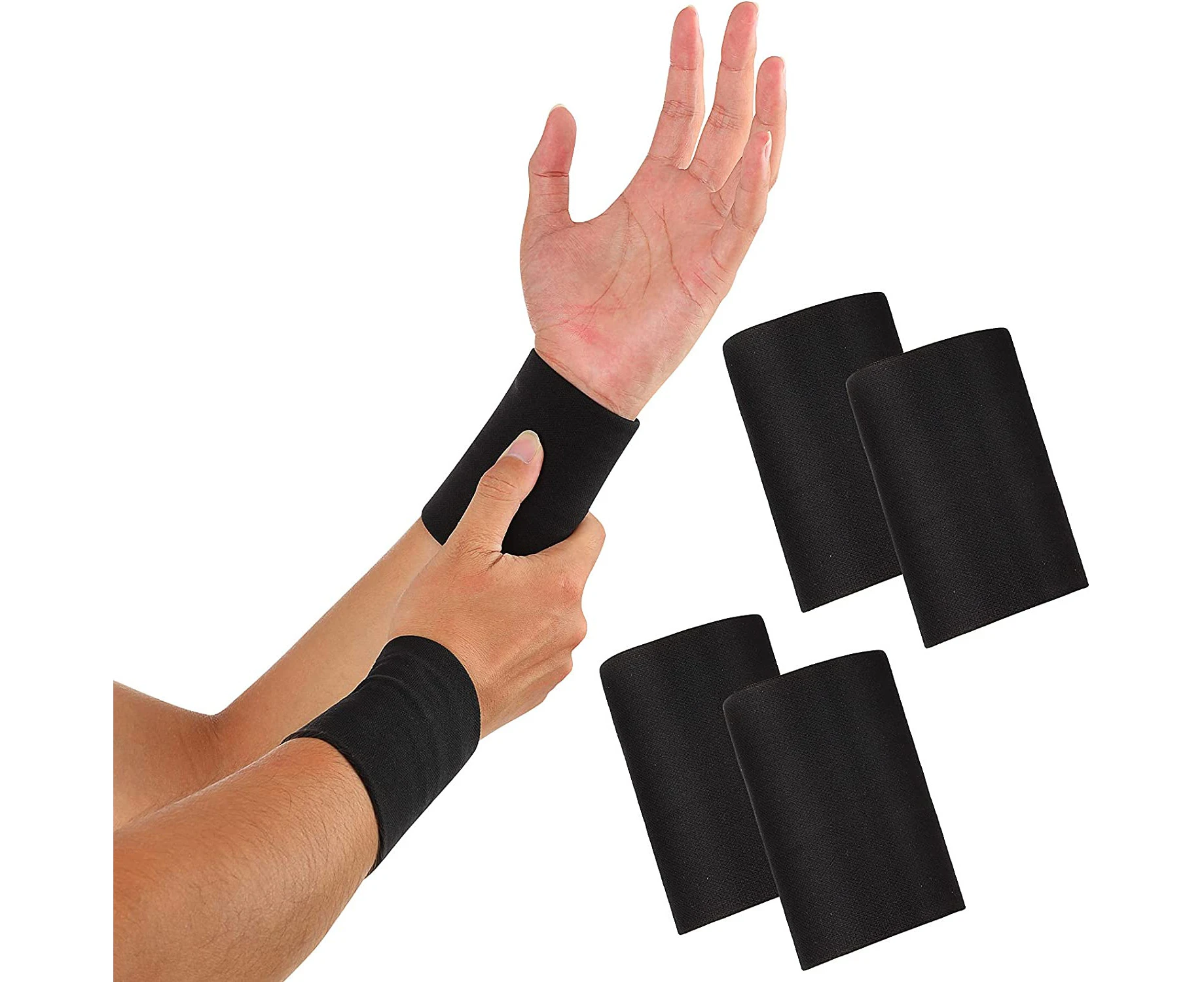 2 Pairs Compression Wrist Sleeve Compression Wrist Brace Wrist Supports Wrist Wraps Elastic Wristbands