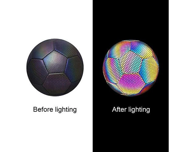 Reflective Soccer Ball Luminous Night Glow Footballs For Student Training Size size - 5