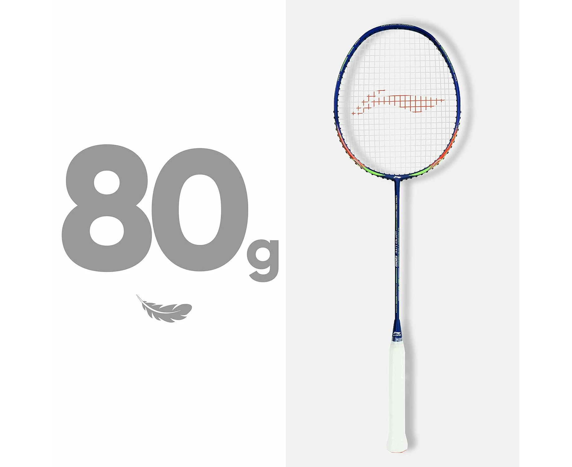 Li-Ning Wind Lite 900 Carbon Fibre Strung Badminton Racket with Full Racket Cover (Navy/Red)|Maximum String Tension - 30lbs