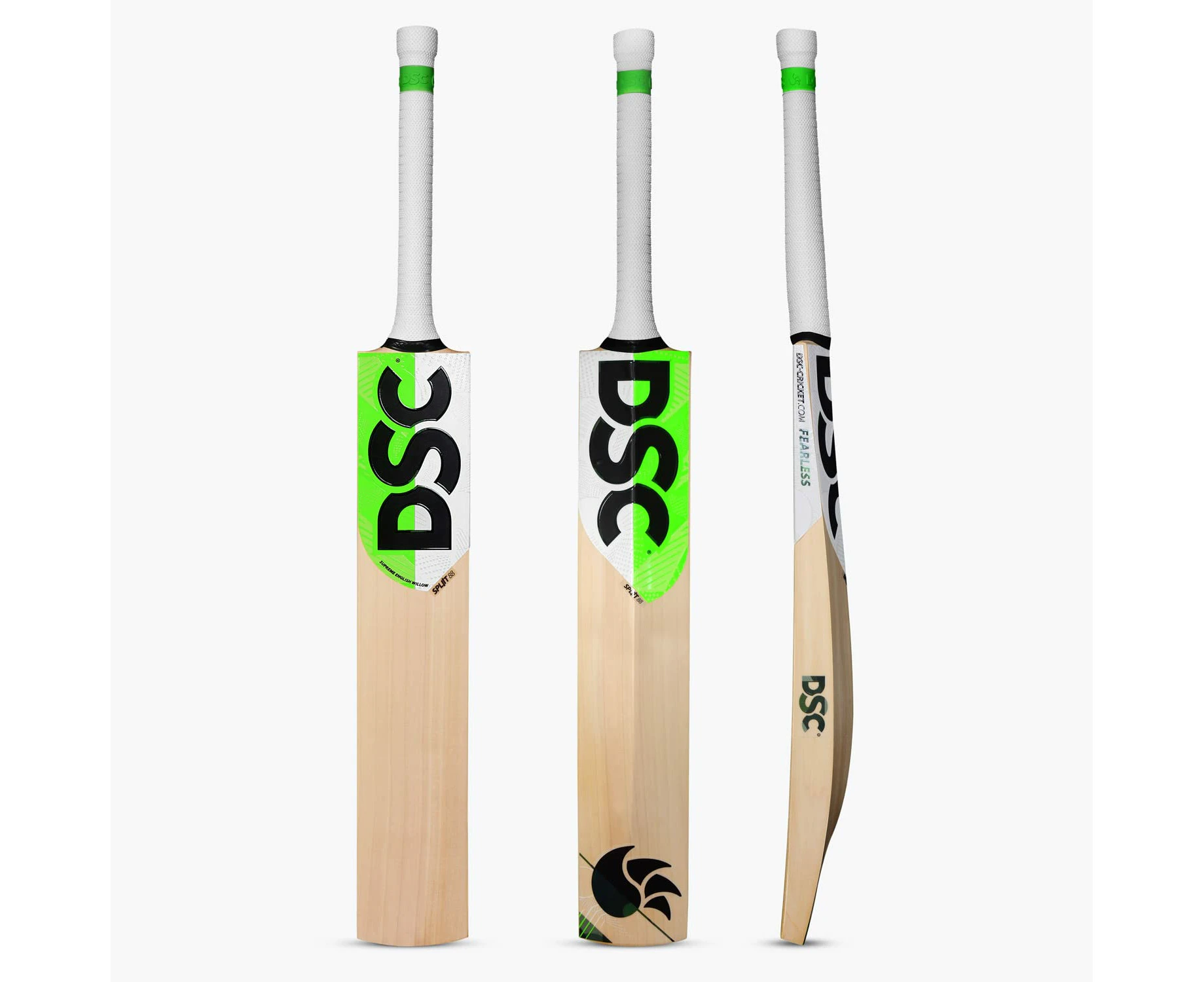 DSC Split 88 Cricket Bat | Color: Beige & Green | Size: 5 | Material: English Willow