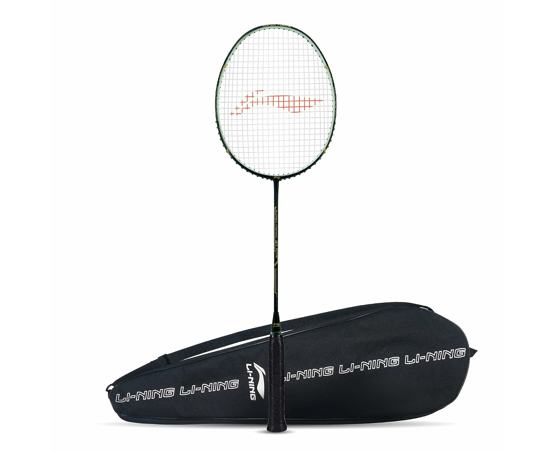 Li-Ning Super Force 87 Plus Graphite Unstrung Badminton with Full Racket Cover (Black/Gold) |Maximum String Tension - 28lbs