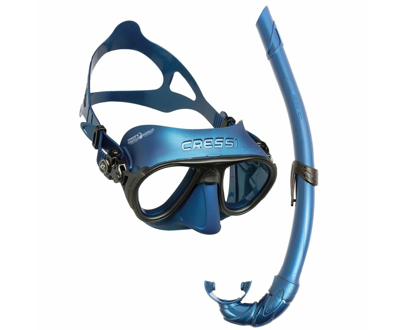 Cressi Calibro + Corsica Mask Set - Metal Blue