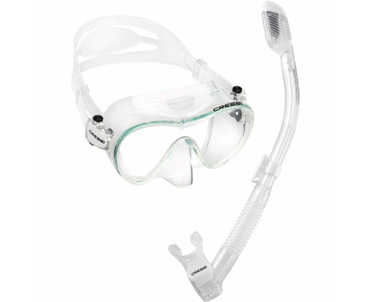 Cressi F1 Mask + Dry Snorkel MS Set - Clear