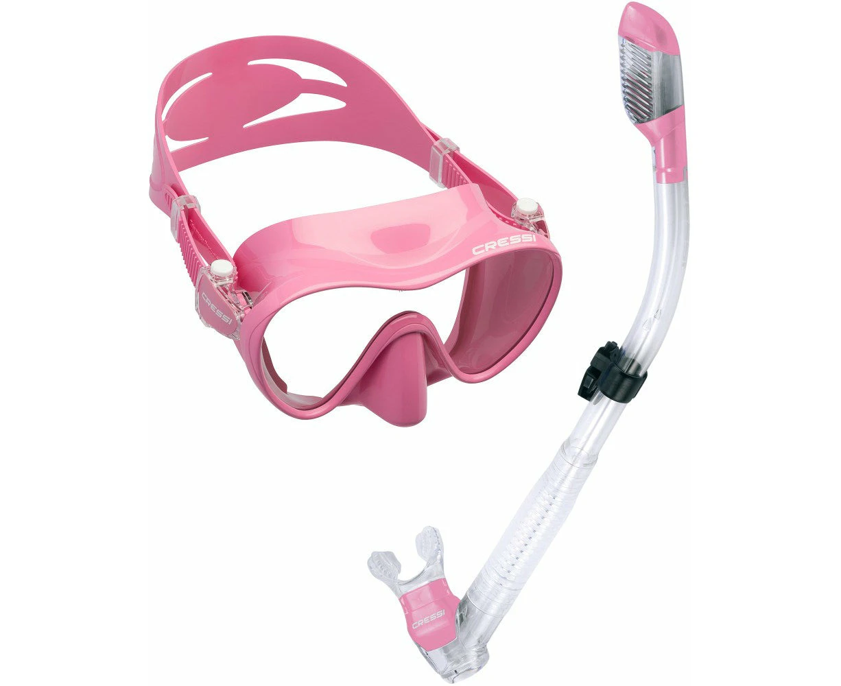 Cressi F1 Mask + Dry Snorkel MS Set - Pink