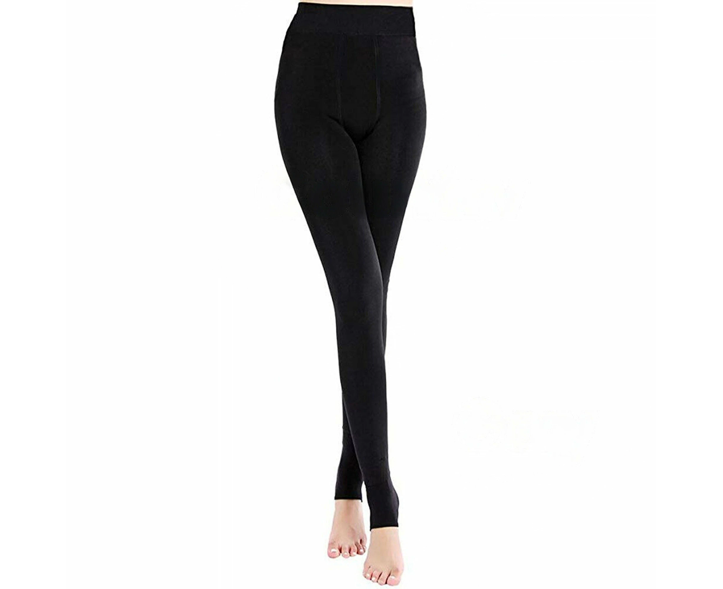 Black Women's Winter Fleece Leggings Skinny Fit