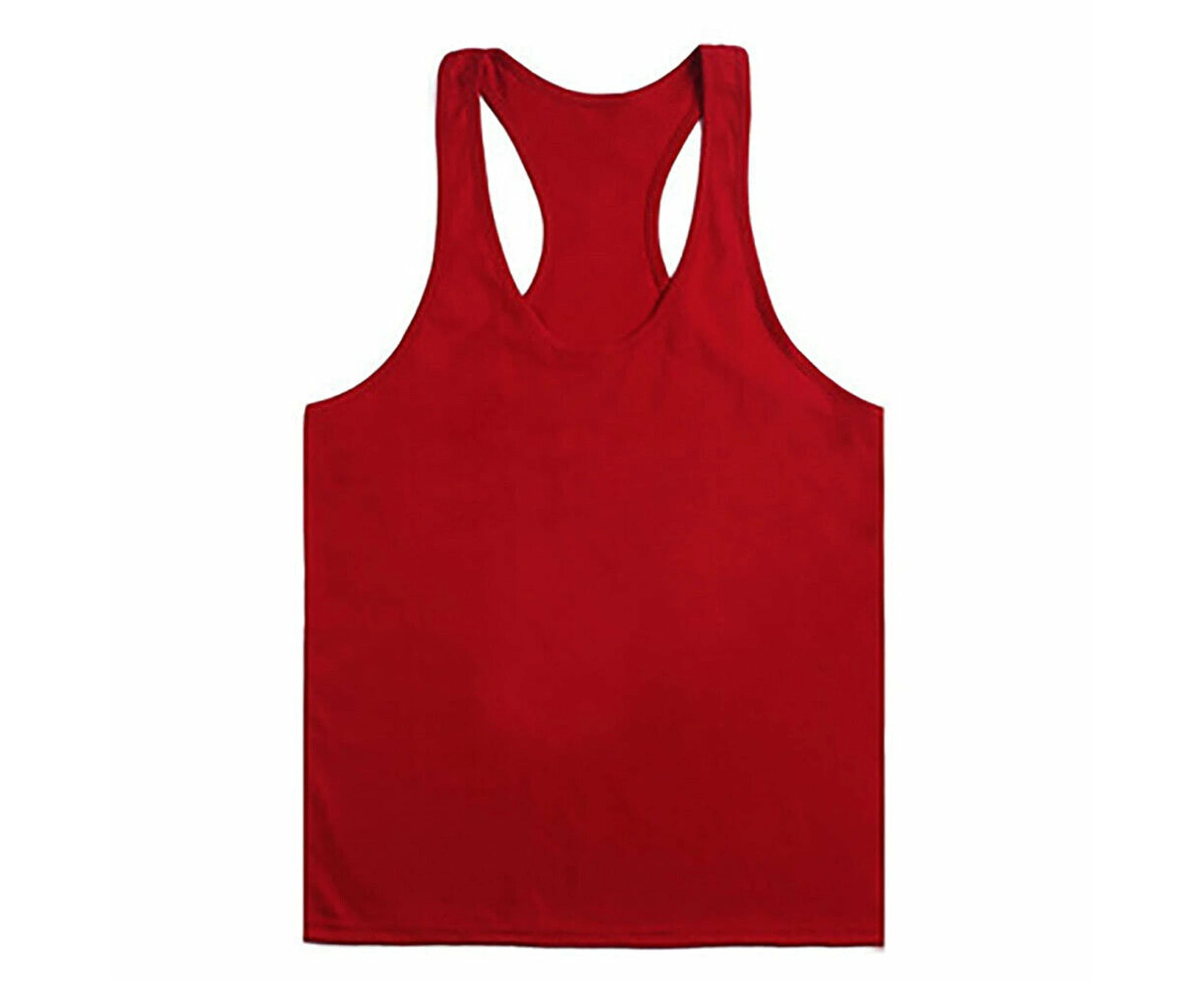 Red Mens Gym Vest Tank Racer Back