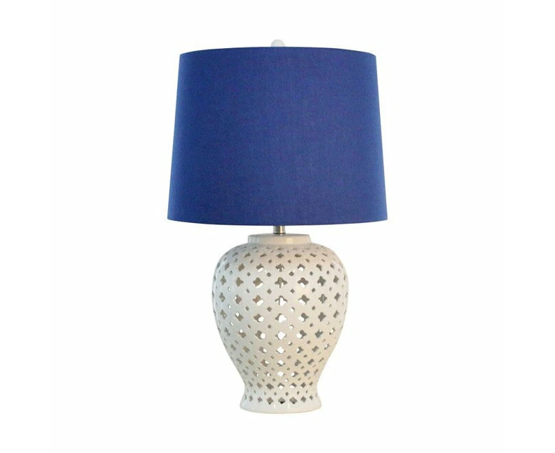 DA Lattice Tall Ceramic Base Table Lamp