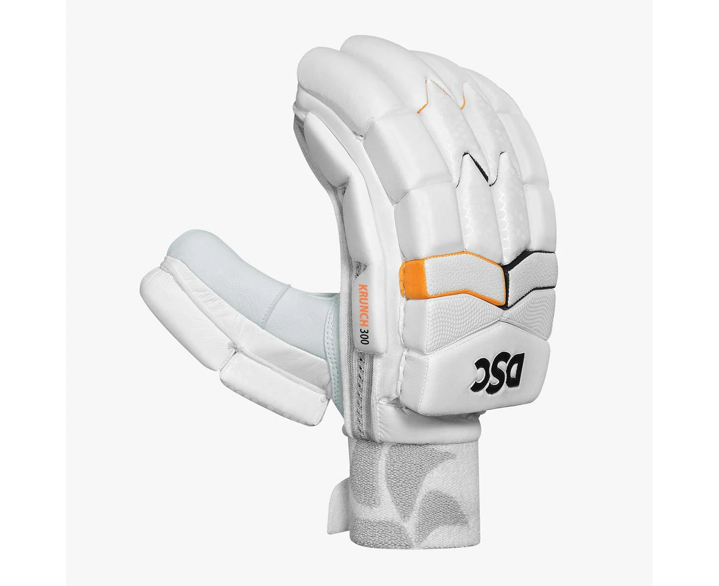 DSC Krunch 300 Cricket Batting Gloves | Color: White | Size: Youth Left Hand | For Men & Boys | Material: PU | Lightweight