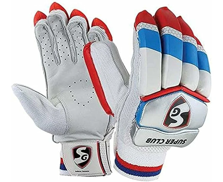 SG Super Club Cricket Batting Gloves  Multicolor  Size: Mens  For Right-Hand Batsman