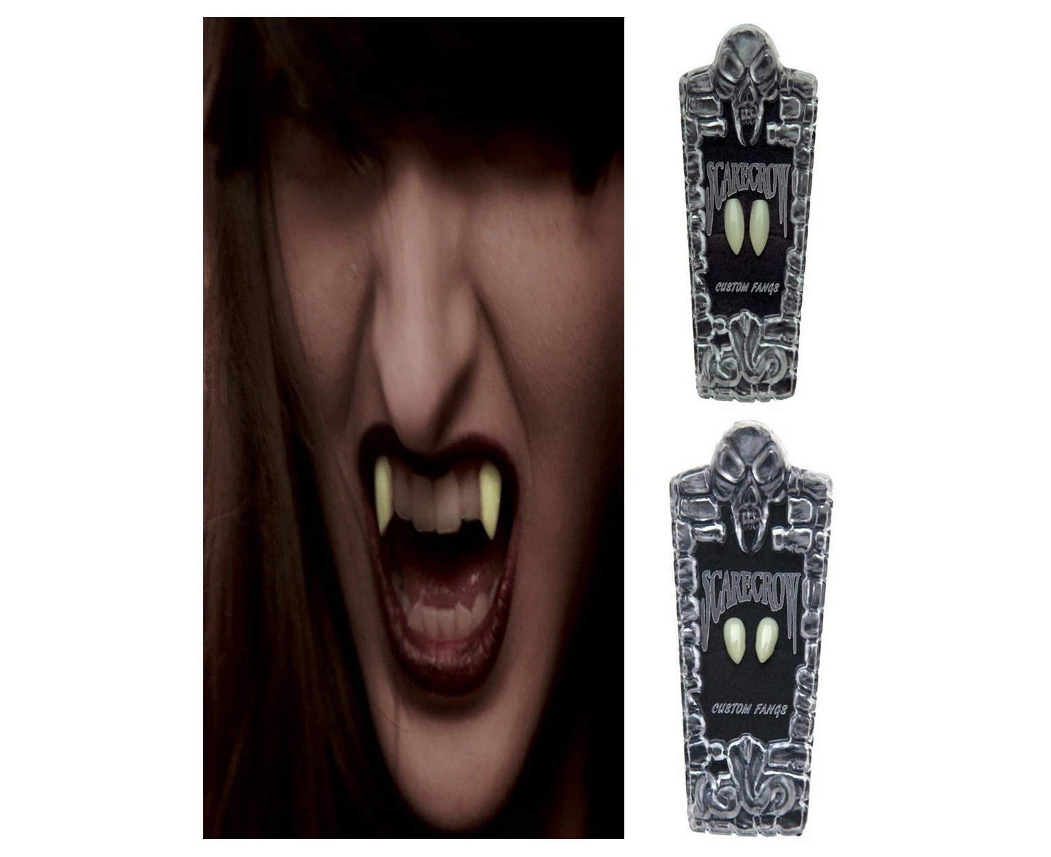 Glow in the Dark Deluxe Scarecrow Fangs Vampire Teeth - Glow in the dark Classic