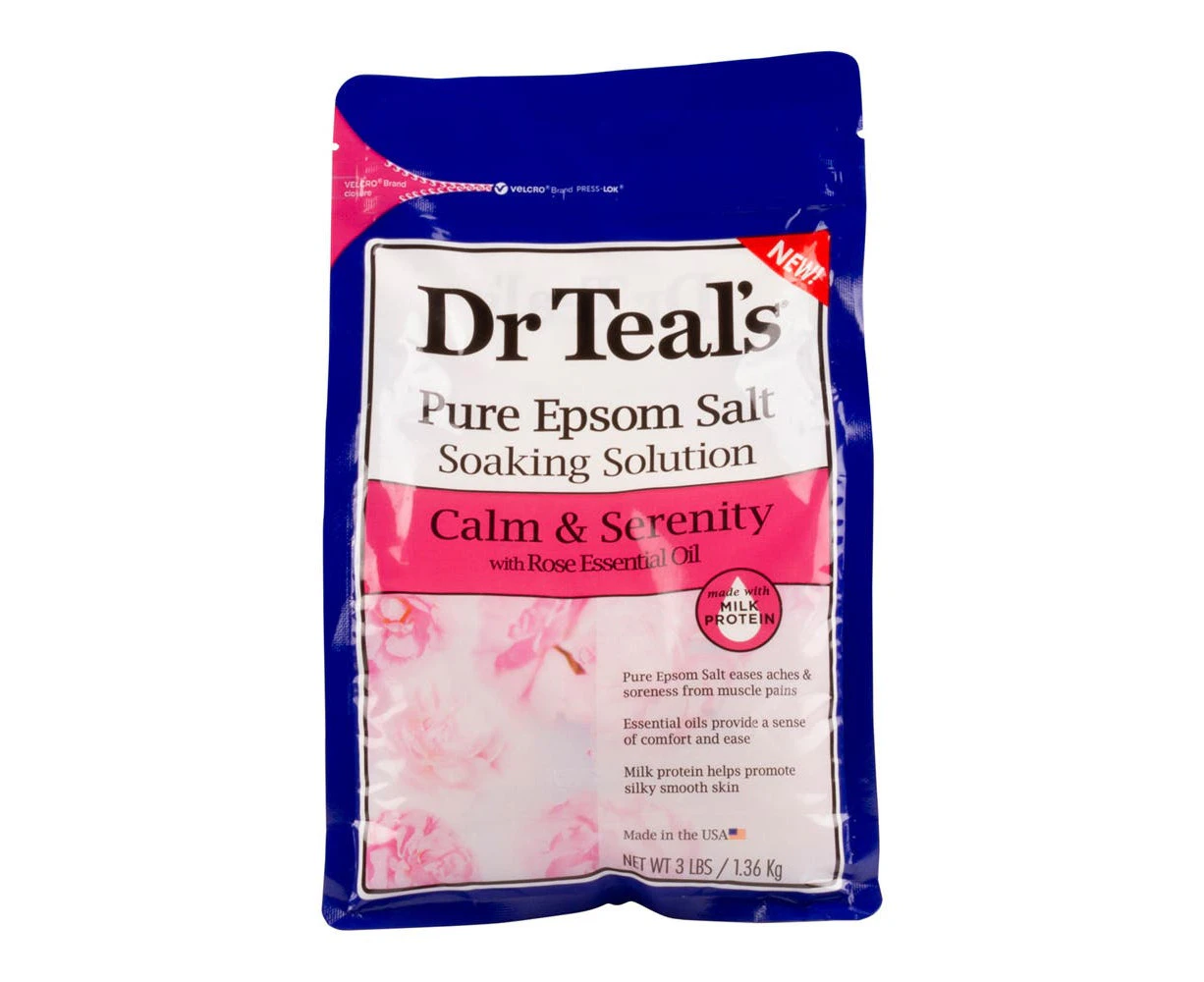 Dr Teals Epsom Salt Rose Oil Calm & Serenity 1.36kg