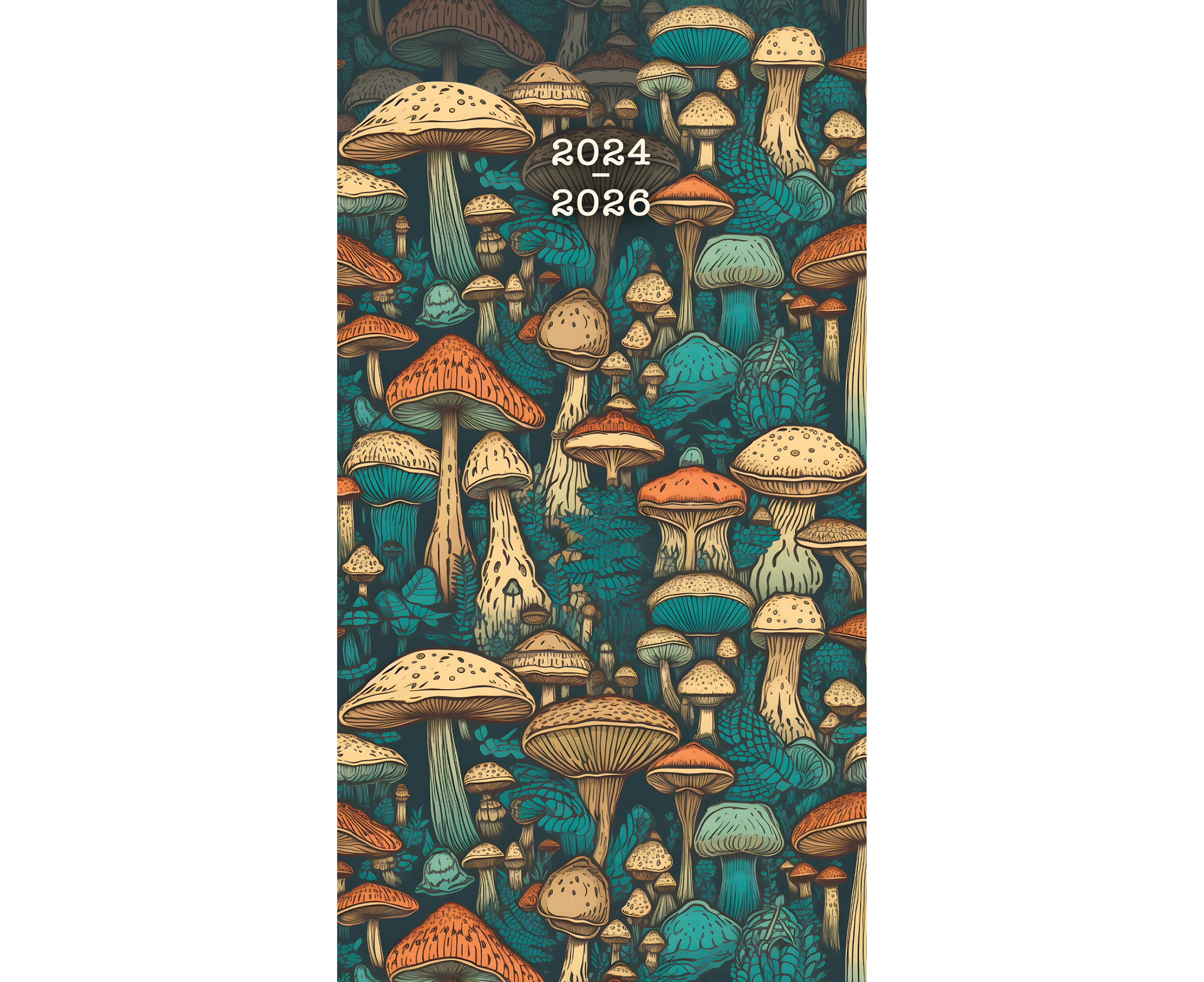 2025 Mighty Mushrooms Checkbook 2 Year Pocket Diary