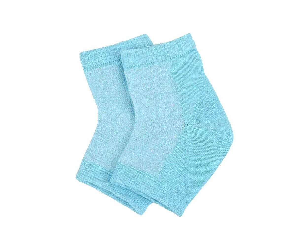 1pair Heel Socks Silicone Gel Cracked Foot Skin Care Protector SleevePain - Blue