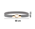 Women Retro Elastic Stretchy Metal Buckle Skinny Waist Belt Wide