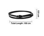 Leather Skinny Women Belt Thin Waist Belts Extra Thin PU Leather Waist Belt with Gold Buckle for Jeans Pants Dresses Black