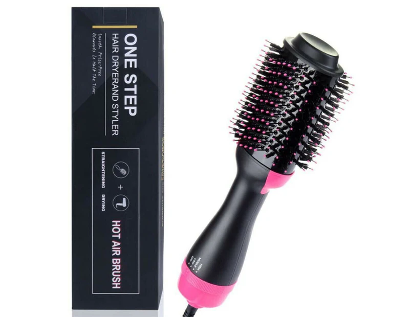 2Pcs 3 in 1 Pro Salon One-Step Hair Dryer and Volumizer Oval Brush Design