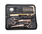 5.5 inch  Hair Cutting Scissors Set,  Hair Thinning/Texturizing Shears for Hairdresser or Home Use-gold