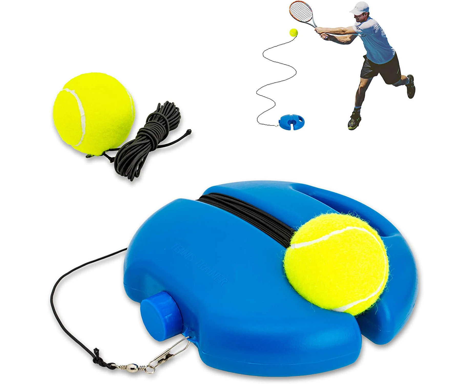 Tennis Trainer Rebound Ball, Solo Tennis Training Equipment for Self-Pracitce, Portable Tennis Training Tool, Tennis Rebounder Kit