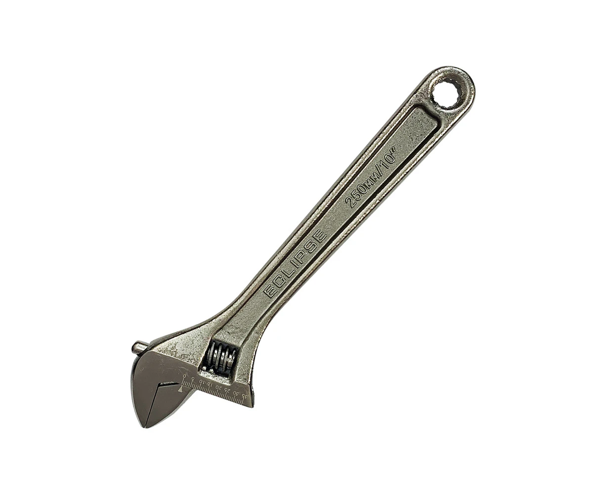 Eclipse Pro Tools Adjustable Steel Wrench 250mm Plumbing/Gripping Tool Silver