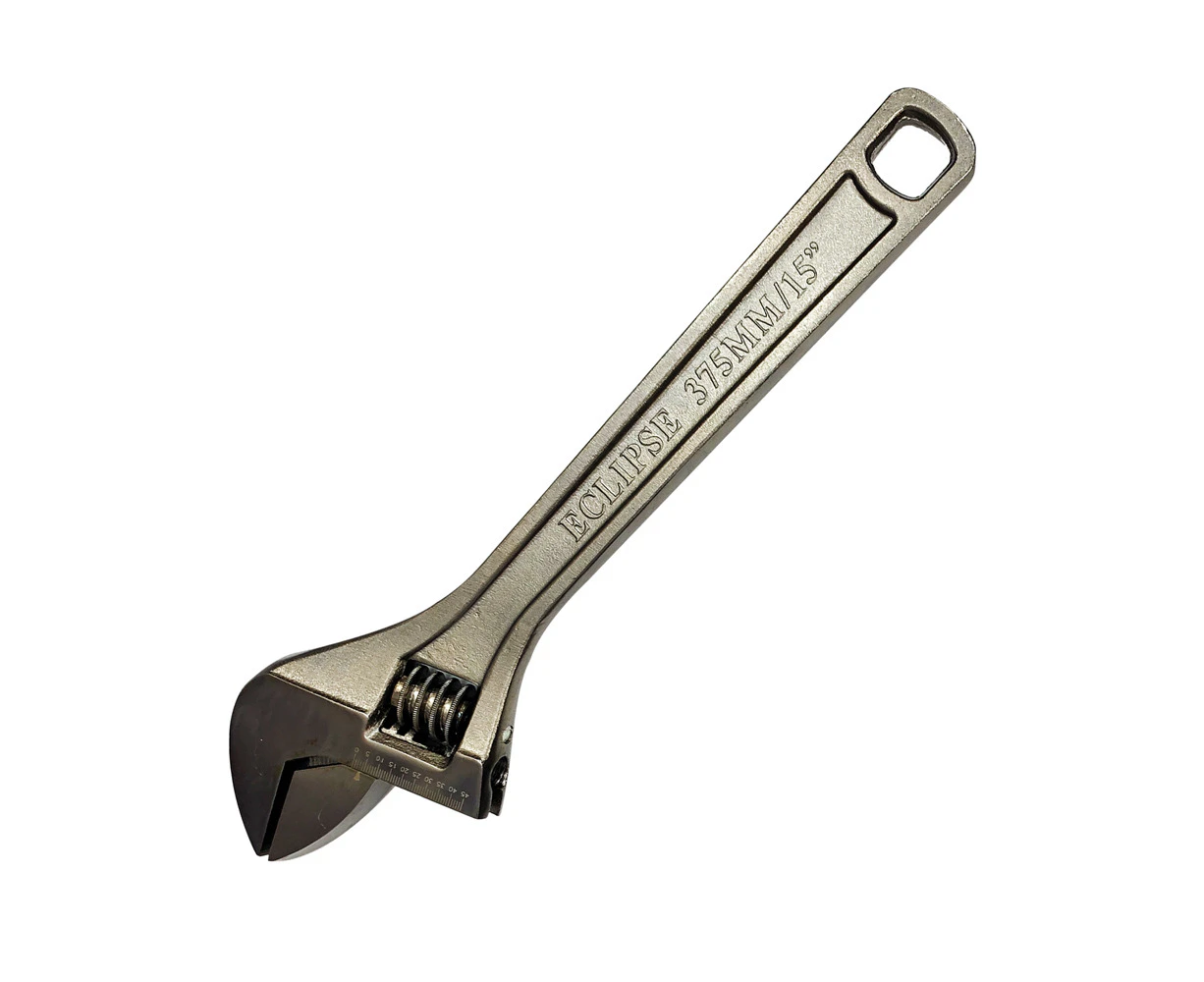 Eclipse Pro Tools Adjustable Steel Wrench 375mm Plumbing/Gripping Tool Silver