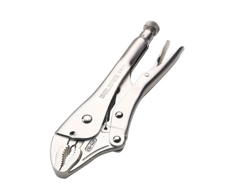 Eclipse Pro Tools Steel Clamp Locking Plier Curved Jaw w/ Cutter 250mm Silver