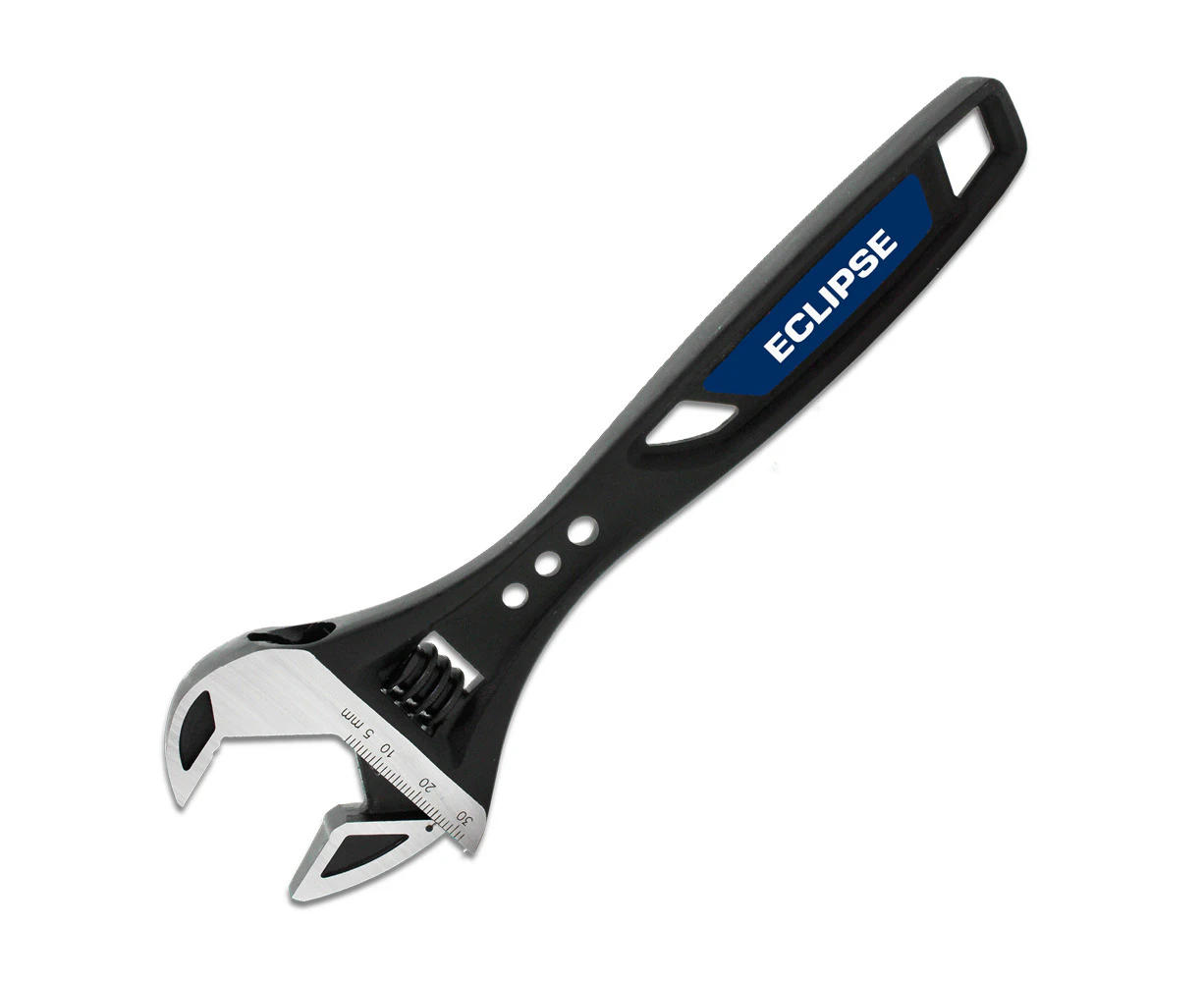 Eclipse Pro Tools Tri-Grip Adjustable Steel Wrench 200mm Plumbing Tool Black