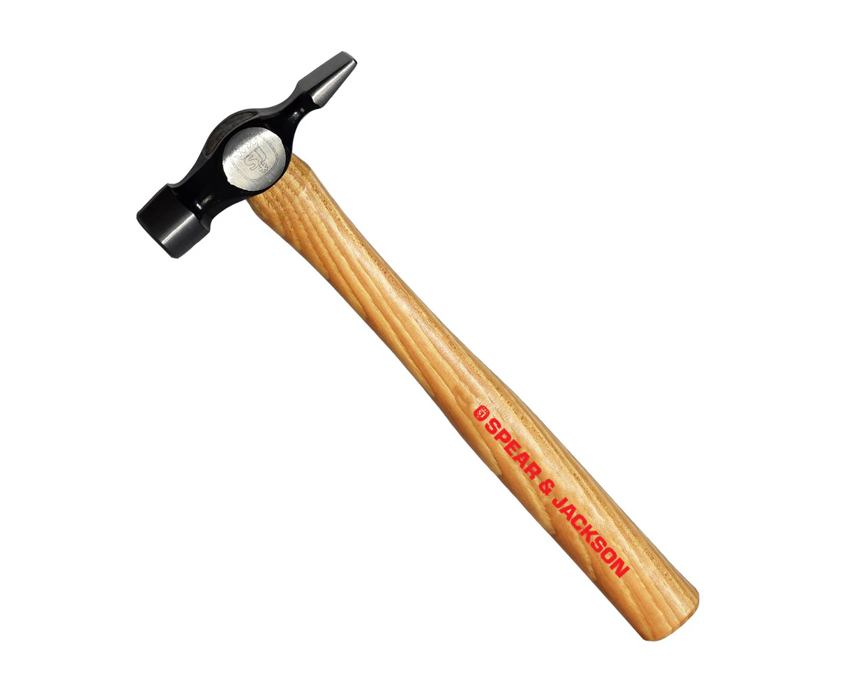 Spear & Jackson Cross Pein Hammer Hickory Handle Wood Striking Tool 10oz/280g