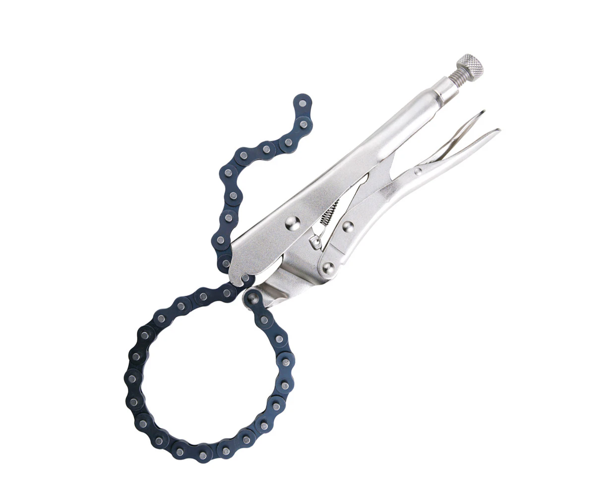 Eclipse Pro Tools Chrome Steel Chain Clamp Locking Plier Welding Tool Silver