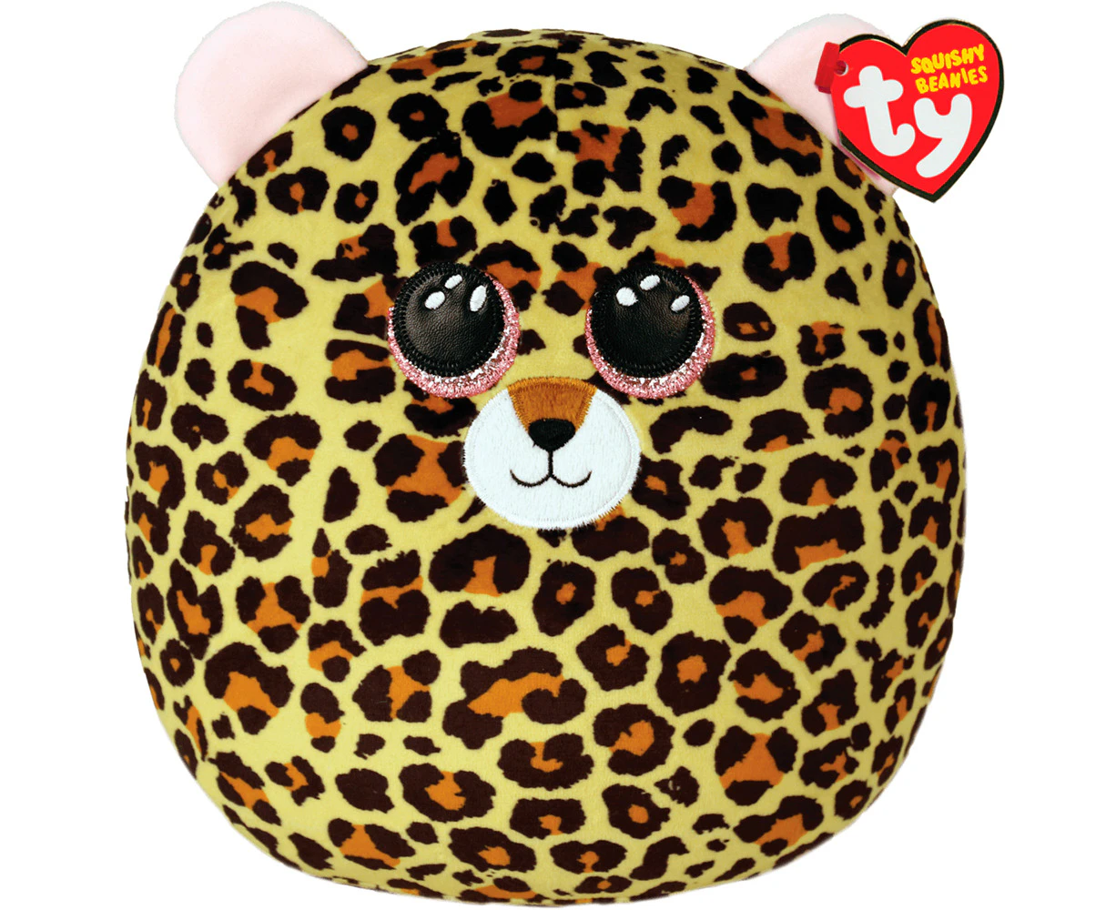 TY Squishy Beanies Livvie - Leopard Squish 35cm Kids/Childrens Plush Toy 3y+