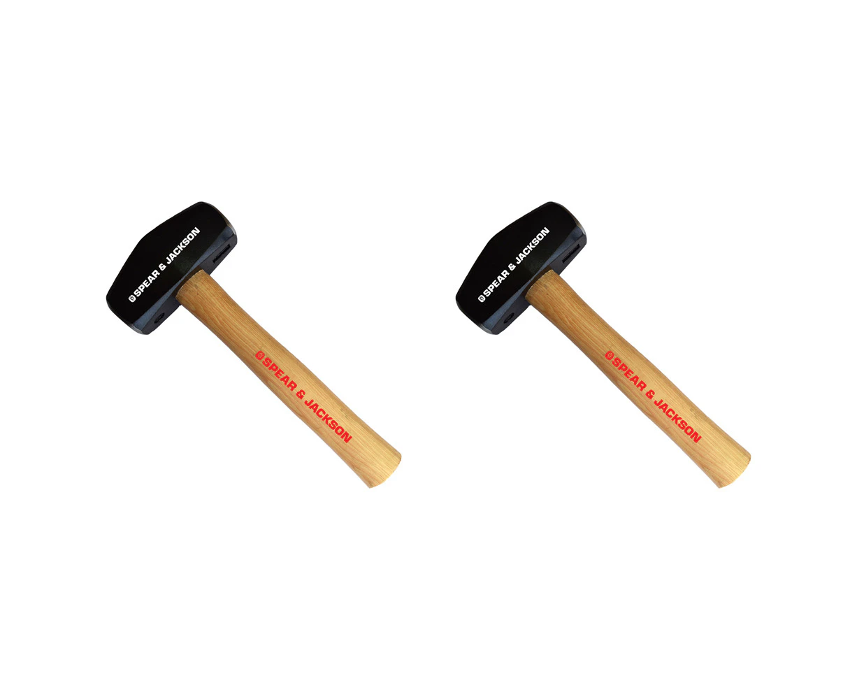 2PK Spear & Jackson Club Hammer Hickory Handle Breaking/Striking Tool 3lb/1.3kg