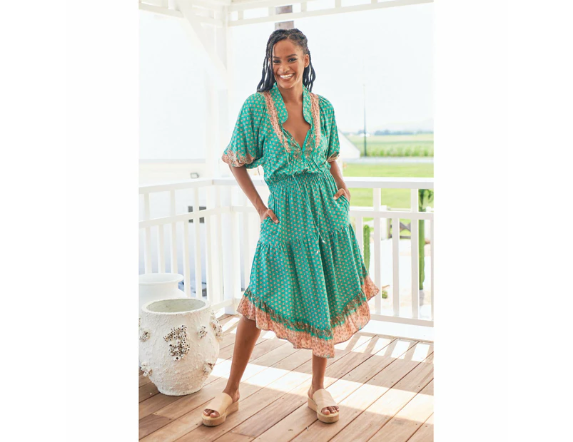 JAASE Jade Print Jasmine Midi Dress