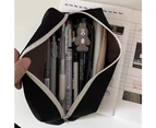 Black Puppy Canvas Pencil Bag Large Capacity Multi-function Stationery Cosmetic Storage Bag Student Supplies