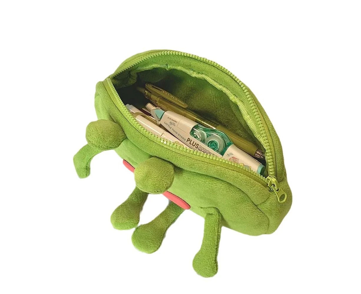 Funny Frog Plush Pen Bag Large Capacity Stationery Box Storage Bag Student School Supplies