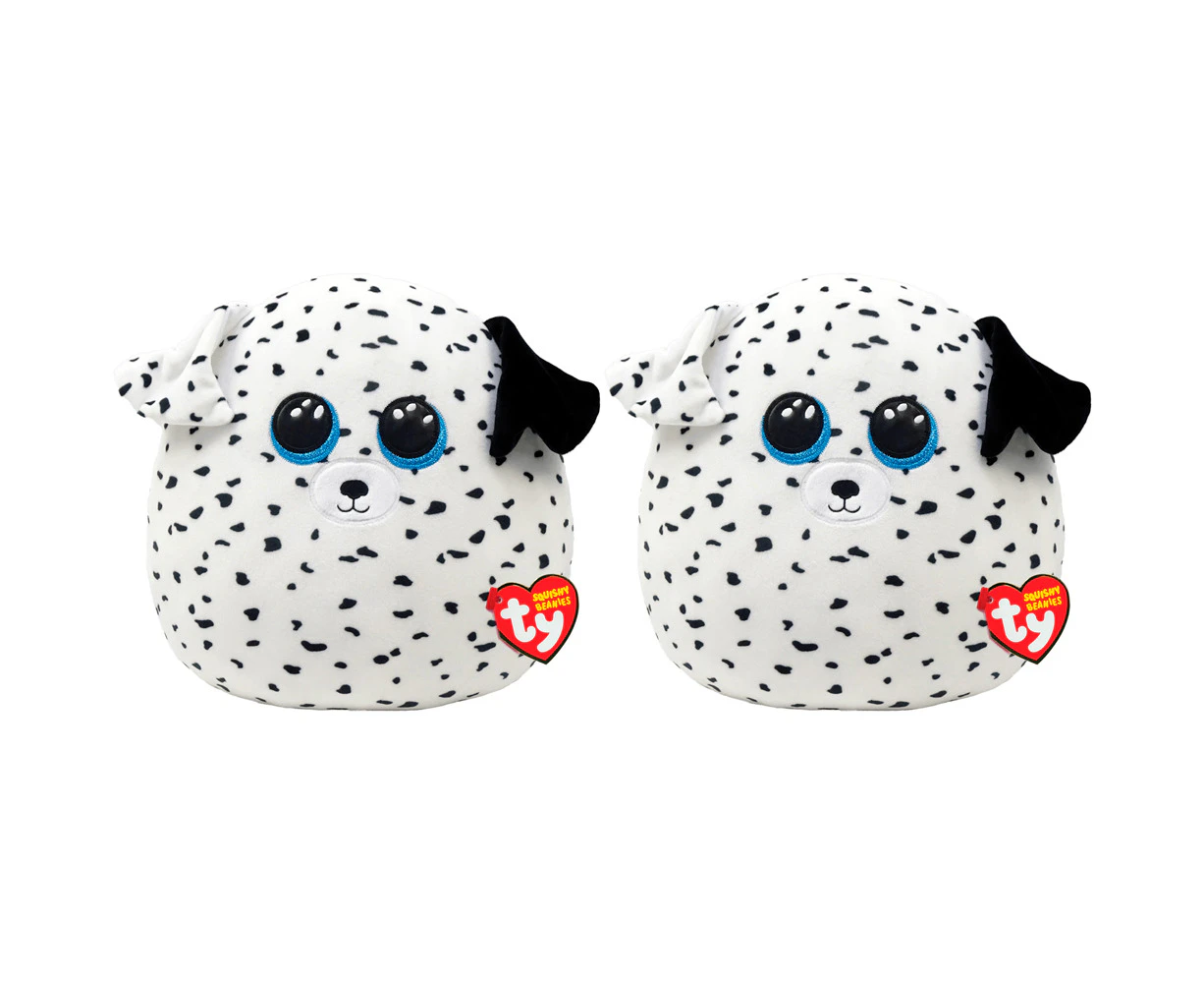 2x TY Squishy Beanies Fetch - Dog Squish 35cm Kids/Childrens Plush Toy 3y+