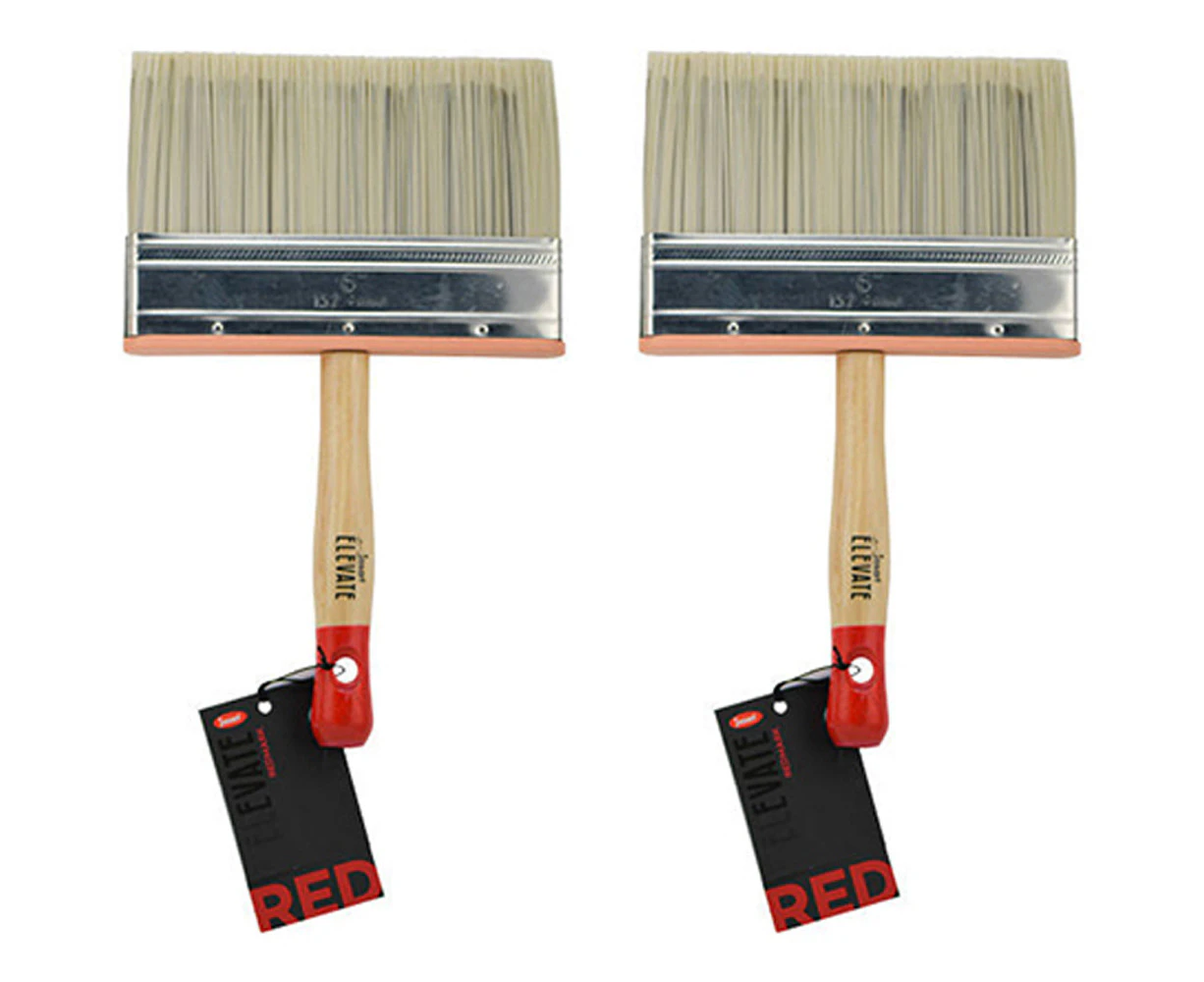 2x Jasart Elevate Red Synthetic Craft Painting Flat Giant Brush 6"/150mm Flat