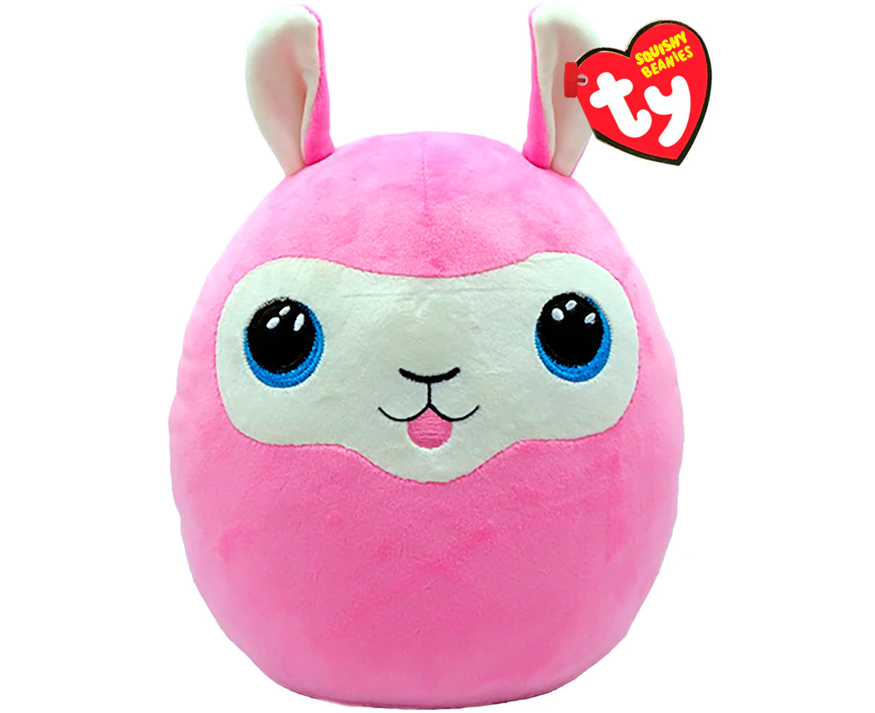 TY Squishy Beanies Lana - Pink Llama Squish 35cm Kids/Childrens Plush Toy 3y+