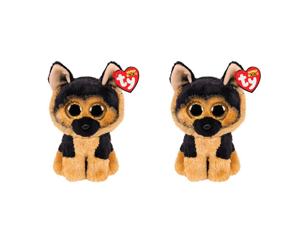 2x TY Beanie Boos Spirit - German Shepherd Medium Kids/Childrens Plush Toy 3y+