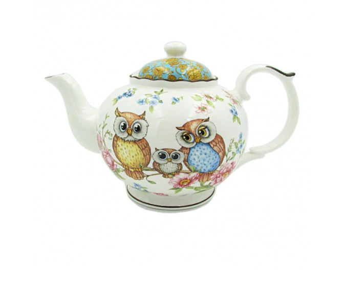 Elegant Kitchen Teapot Owls China Tea Pot 1 Litre Giftboxed