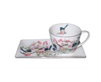 Elegant Kitchen Breakfast Tea Cup and Plate Set Blue Wren China