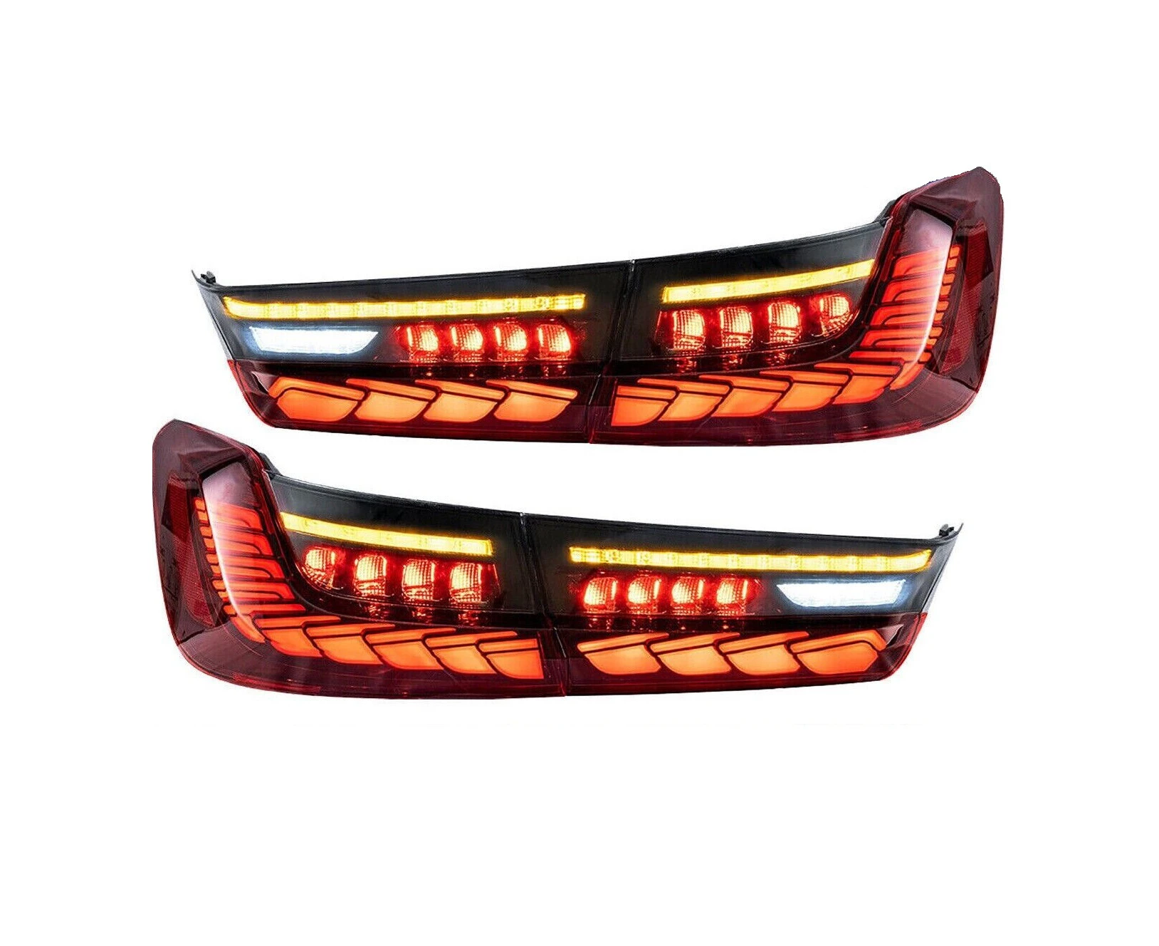 Red Tail Lights For 2019-2022 BMW 3 Series G20 G80 M3 W/Sequential