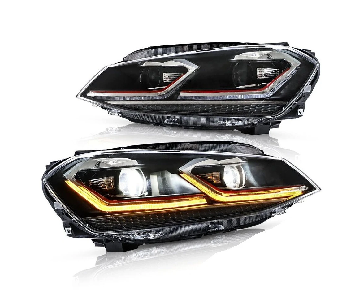 Headlights For 2013-2018 VW Golf 7 Red Line