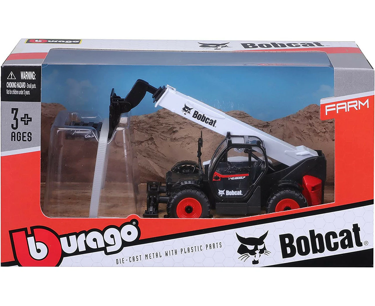 Bburago 1:50 Bobcat T40 180SLP Telehandler W/ Pallet Fork